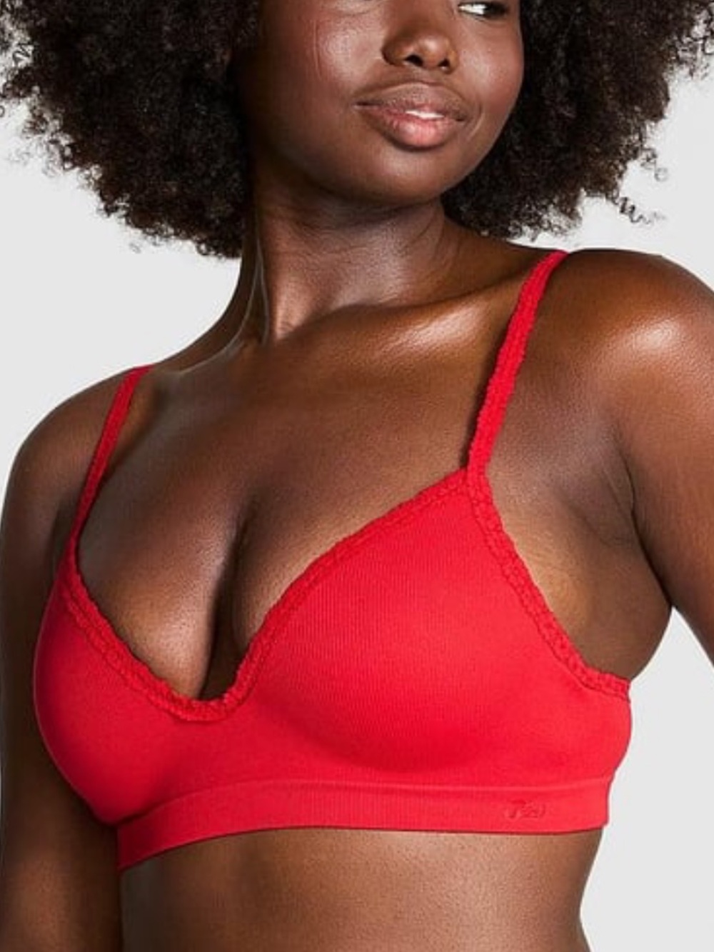 Victoria’s Secret PINK Ribbed Seamless Push Up Bra SZ XL in Red